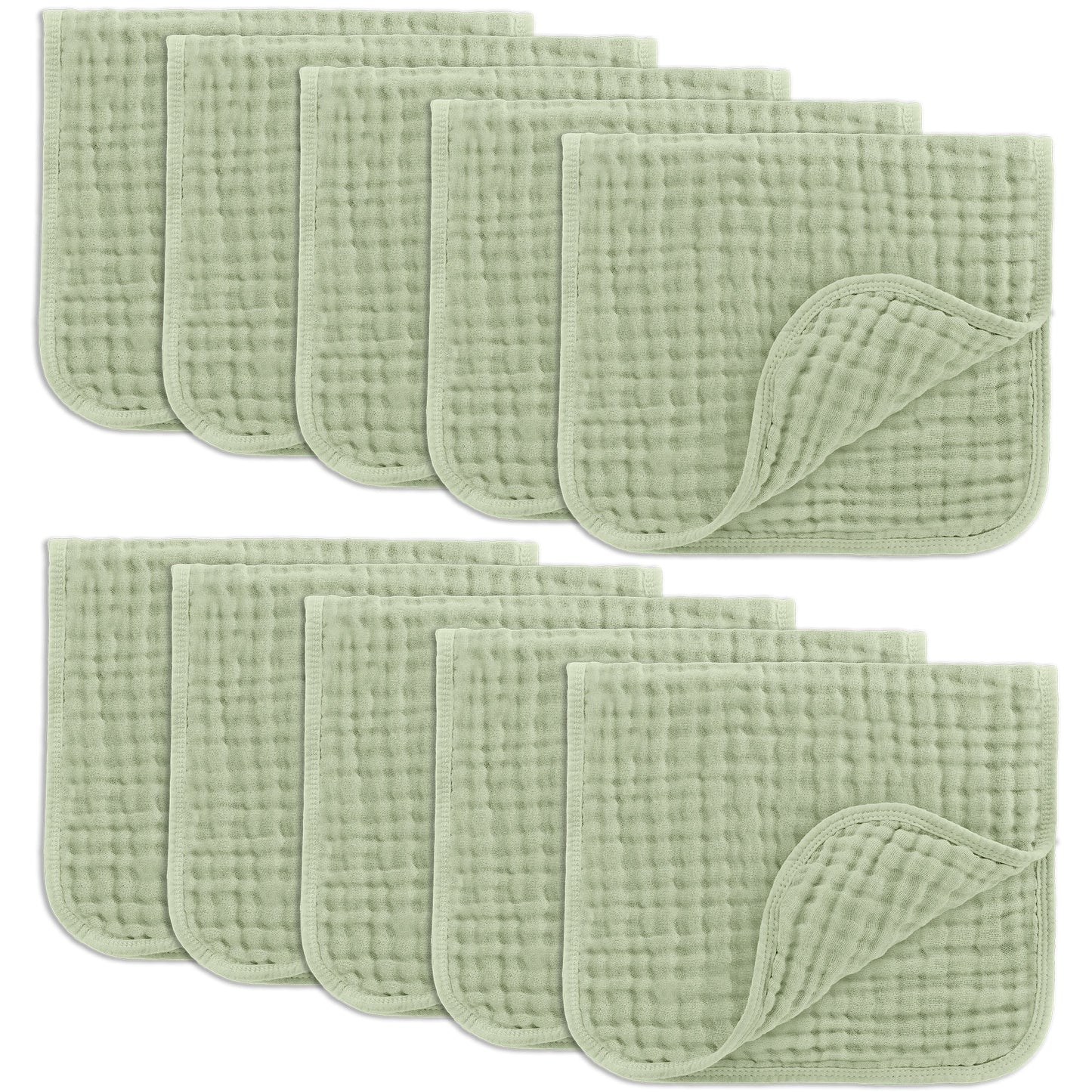 Muslin Burp Cloths in Sage