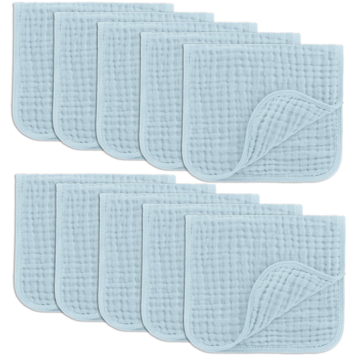 Muslin Burp Cloths in Sky Blue