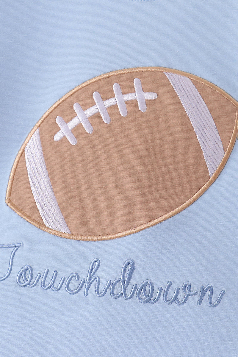 Blue Football Applique Shorts Set