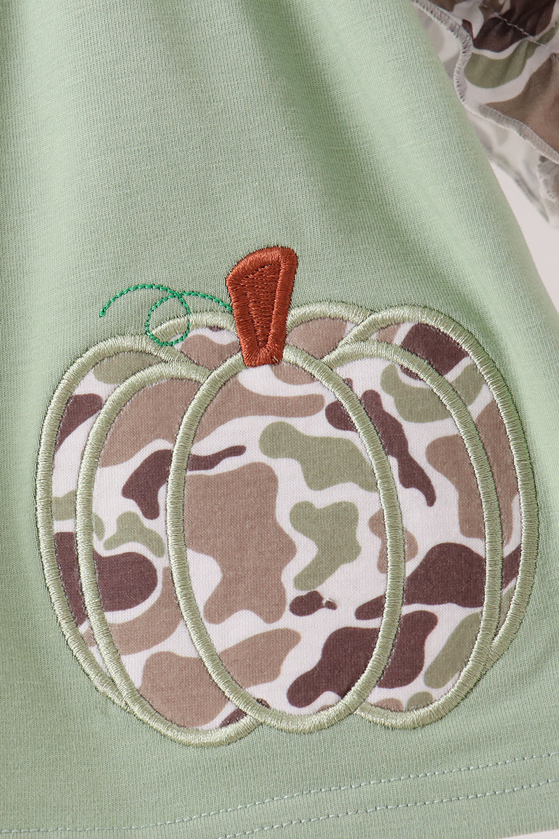 Camo Pumpkin Applique Bloomer Set