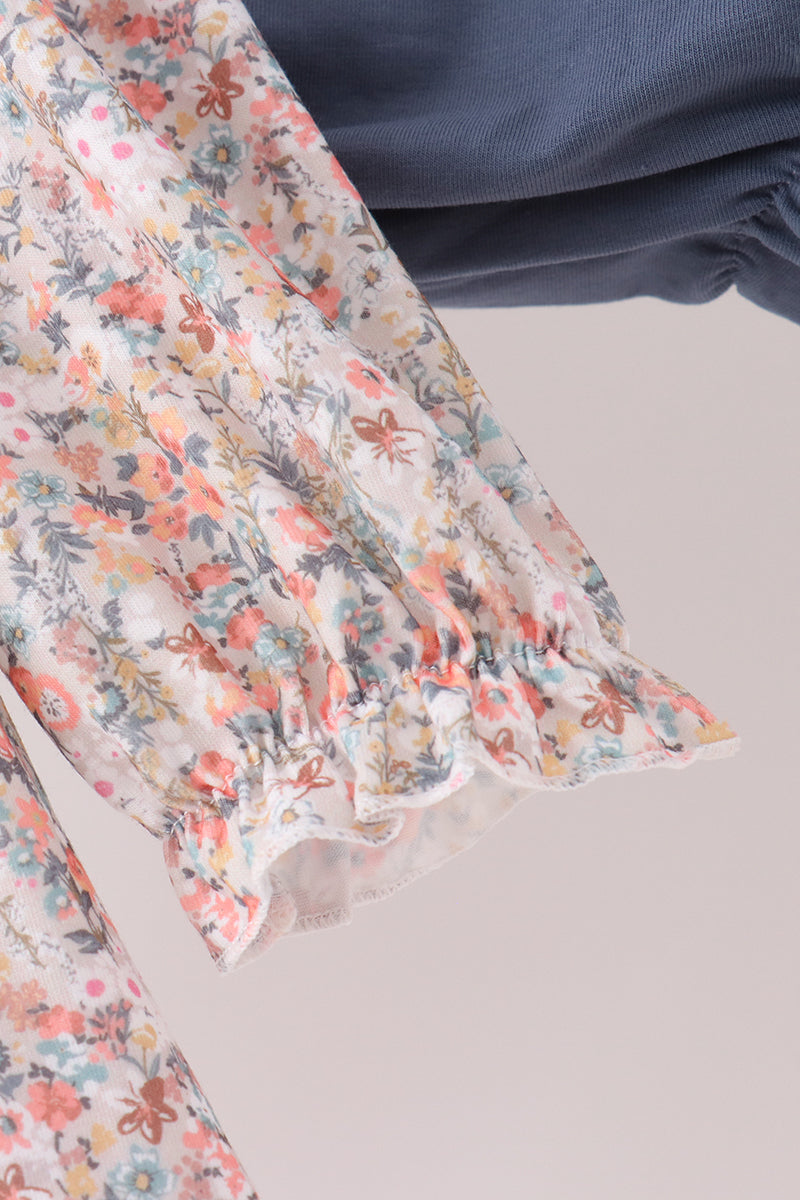 Floral smocked lace bloomer set