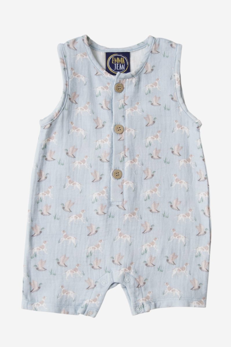 Baby Boy Duck Hunting Romper – Southern Duck Print Outfit