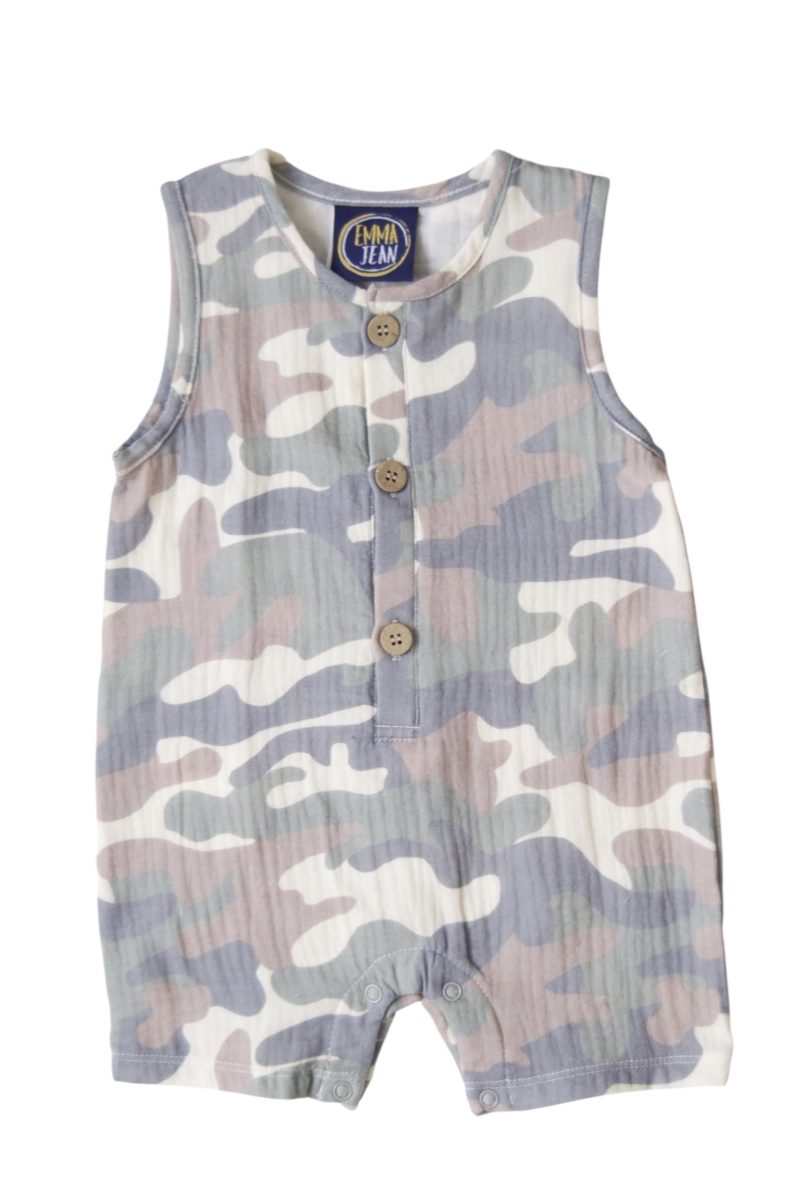 Baby Boy Camo Romper – Southern Camouflage One-Piece Outfit