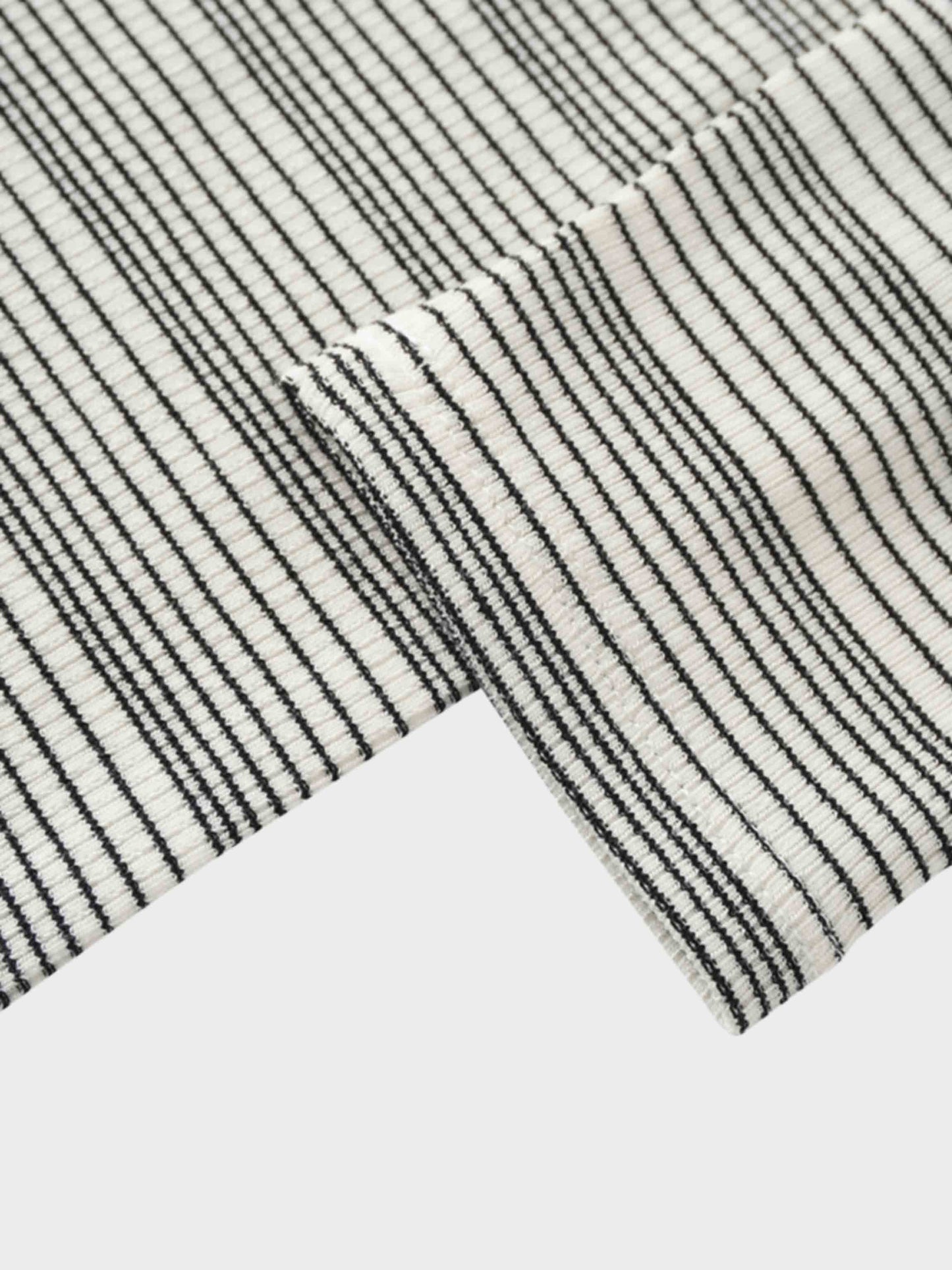Black Striped  Fitted 3/4 Sleeve T-Shirt