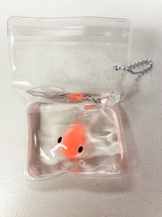 Mini Goldfish Water Squishy Keychain | Assorted Chain Colors | Liquid Sensory Fidget Toy | The Prissy Pelican Boutique | Bossier City, LA