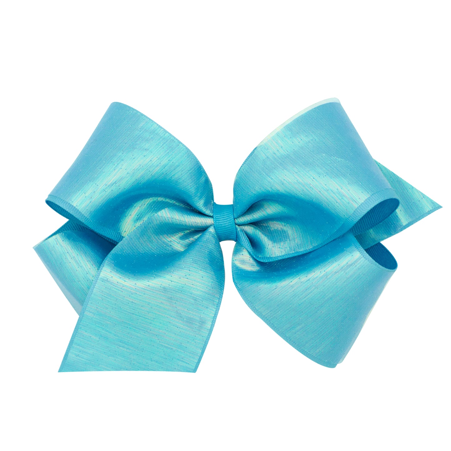 Sheer Iridescent and Grosgrain Overlay Hair Bow