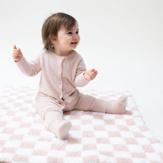 Chenille - Blush Checkerboard Blanket