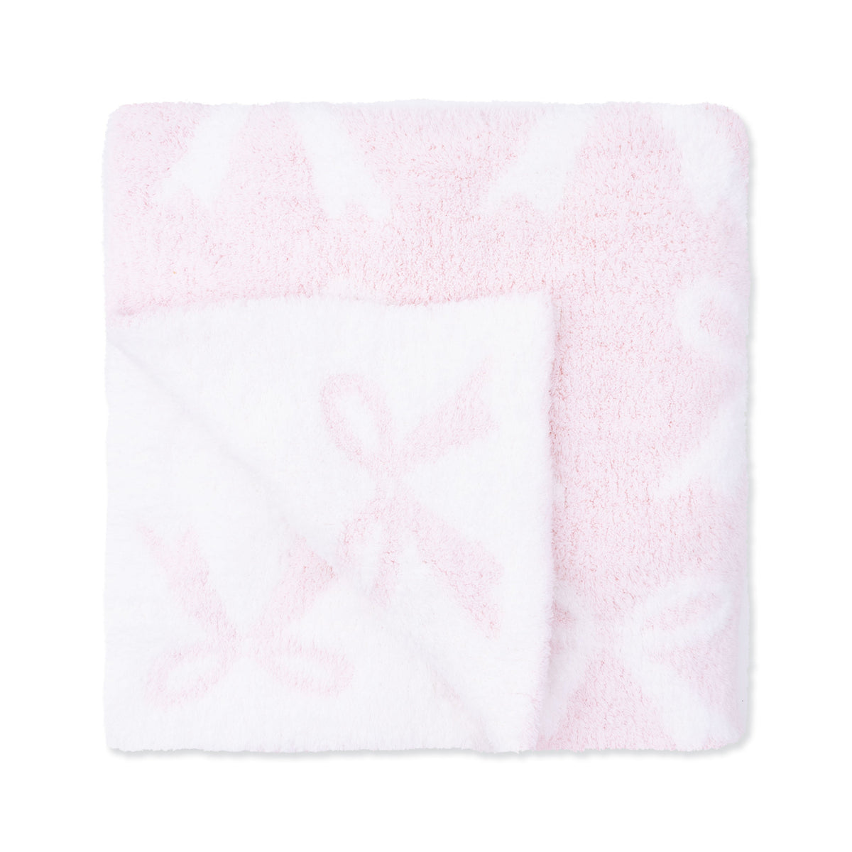 Chenille - Baby Pink Bow Blanket