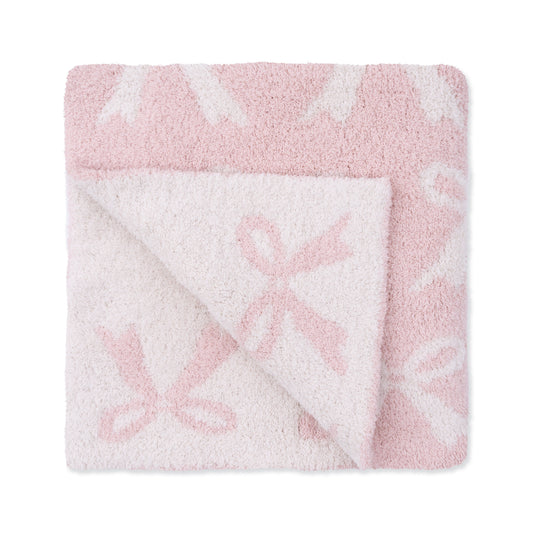 Chenille - Blush Bow Blanket