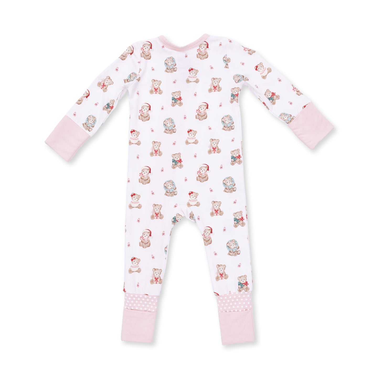 Christmas Teddy Bears Pink - Convertible Romper