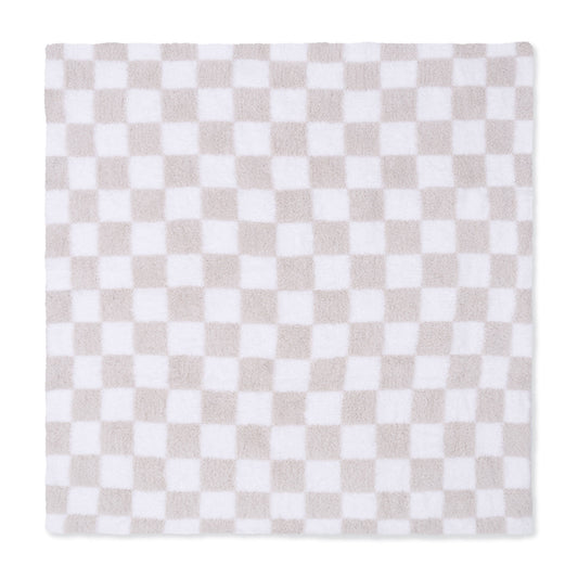 Chenille - Natural Checkerboard Blanket
