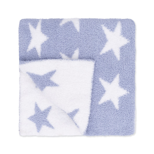 Chenille - Dusty Blue Star Blanket