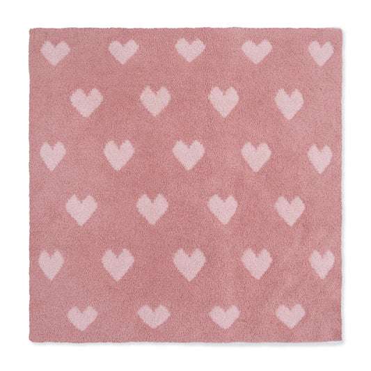 Blush and Rose Heart Blanket