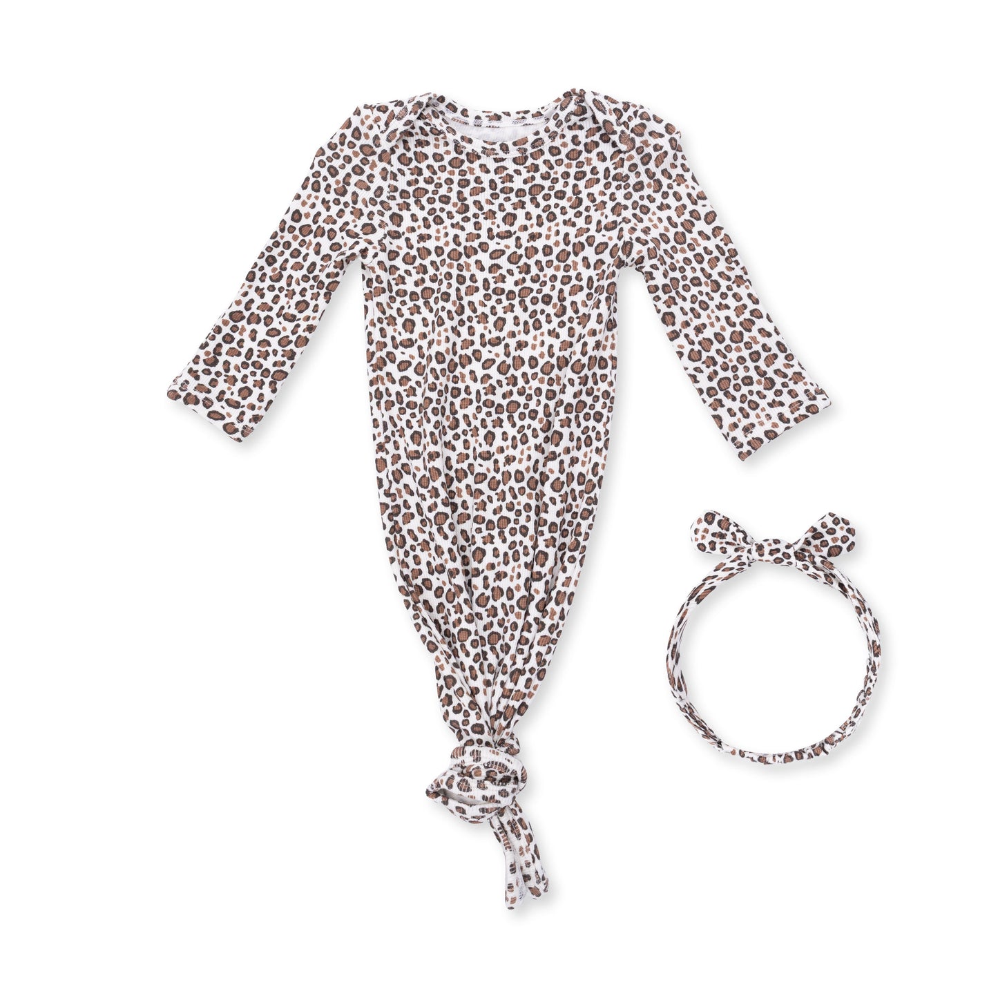 Leopard Rib - Knotted Gown and Knot Headband