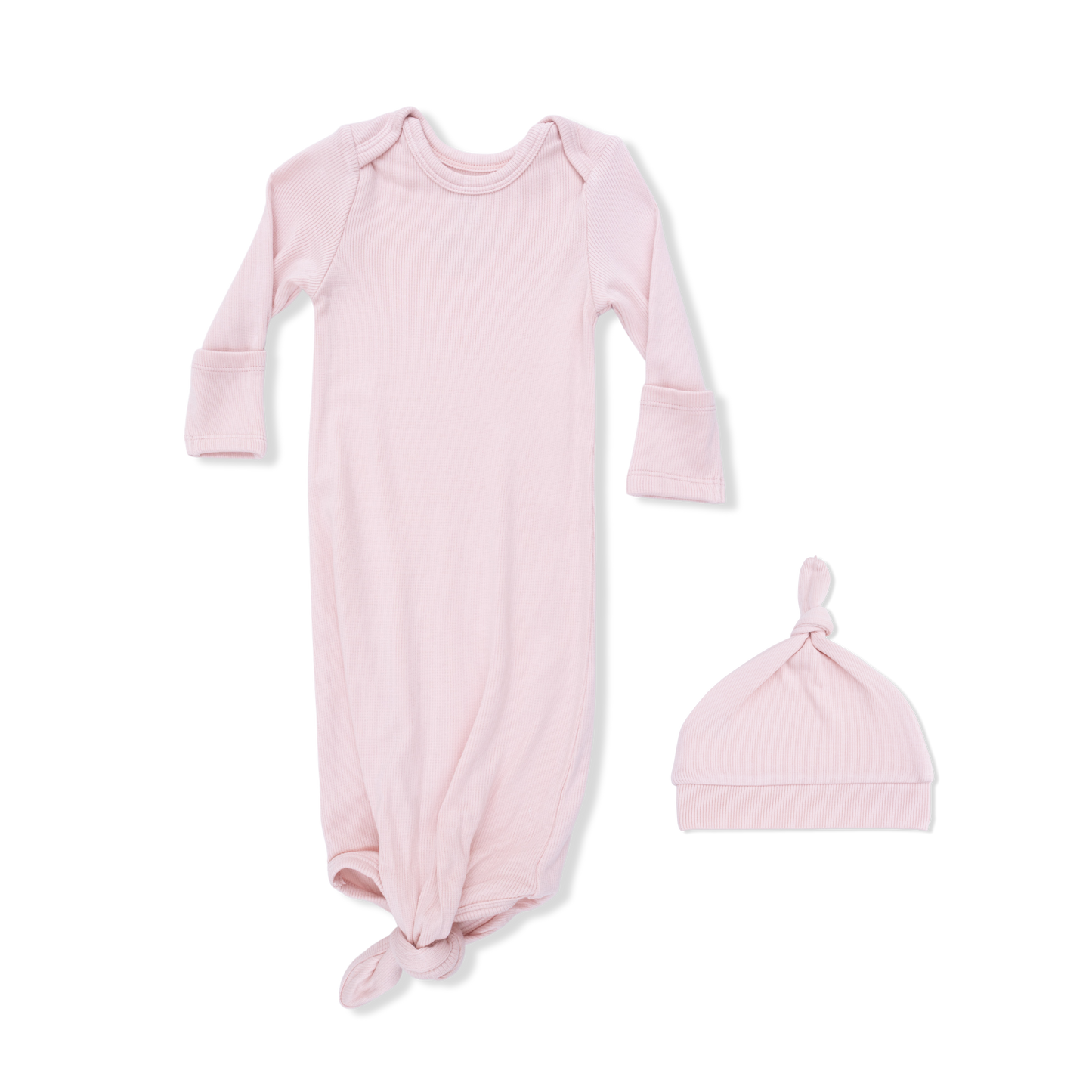 Solid Veiled Pink - Knotted Gown and Hat