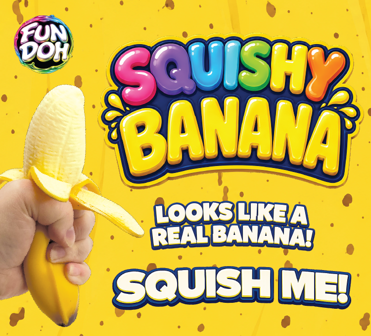 FUN DOH Realistic Banana Squishy – Slow-Rise Sensory Fidget Toy