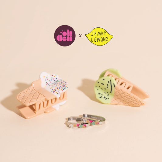 Pack: Ice Cream Cone Huggies & Claw Clip