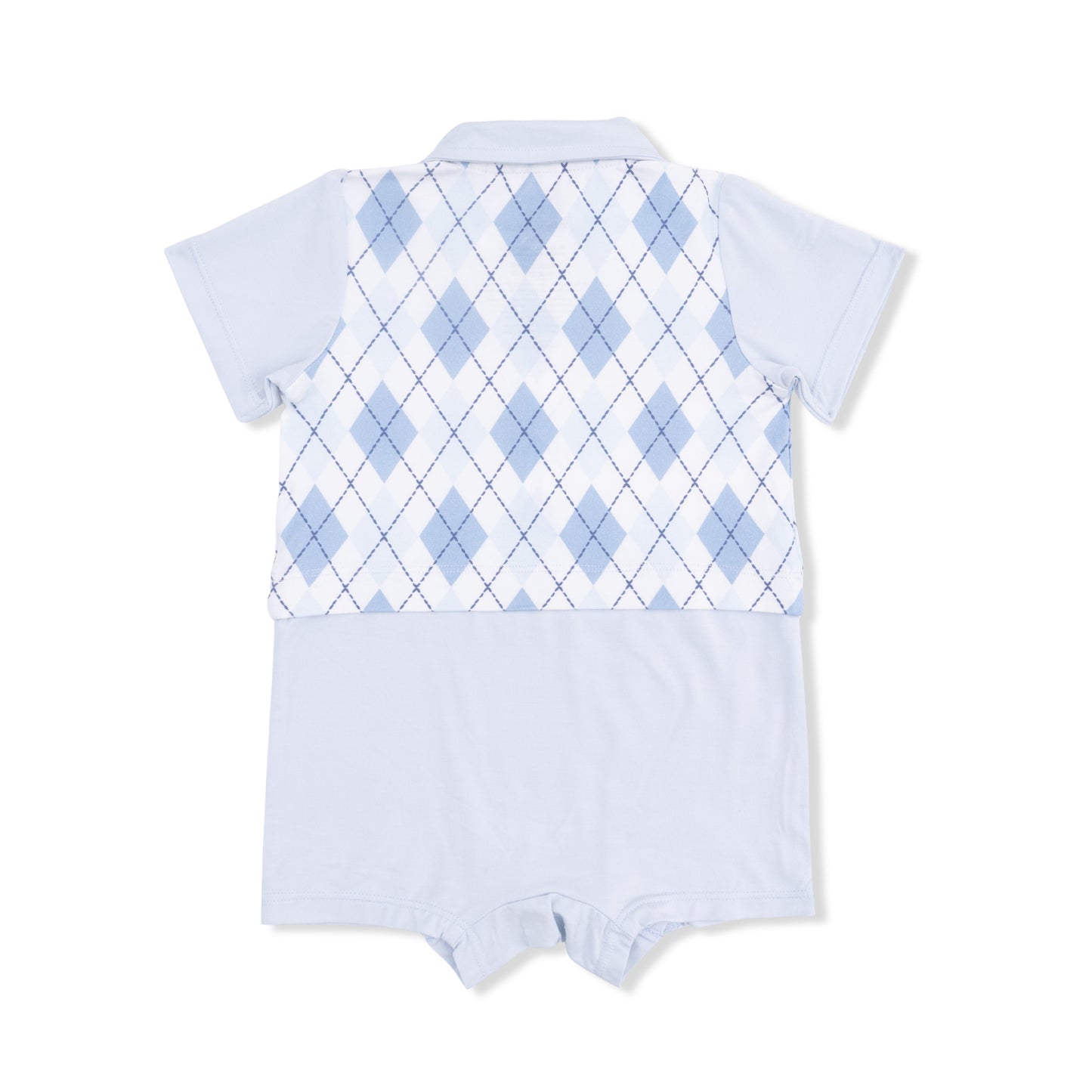 Blue Argyle - Short Playsuit