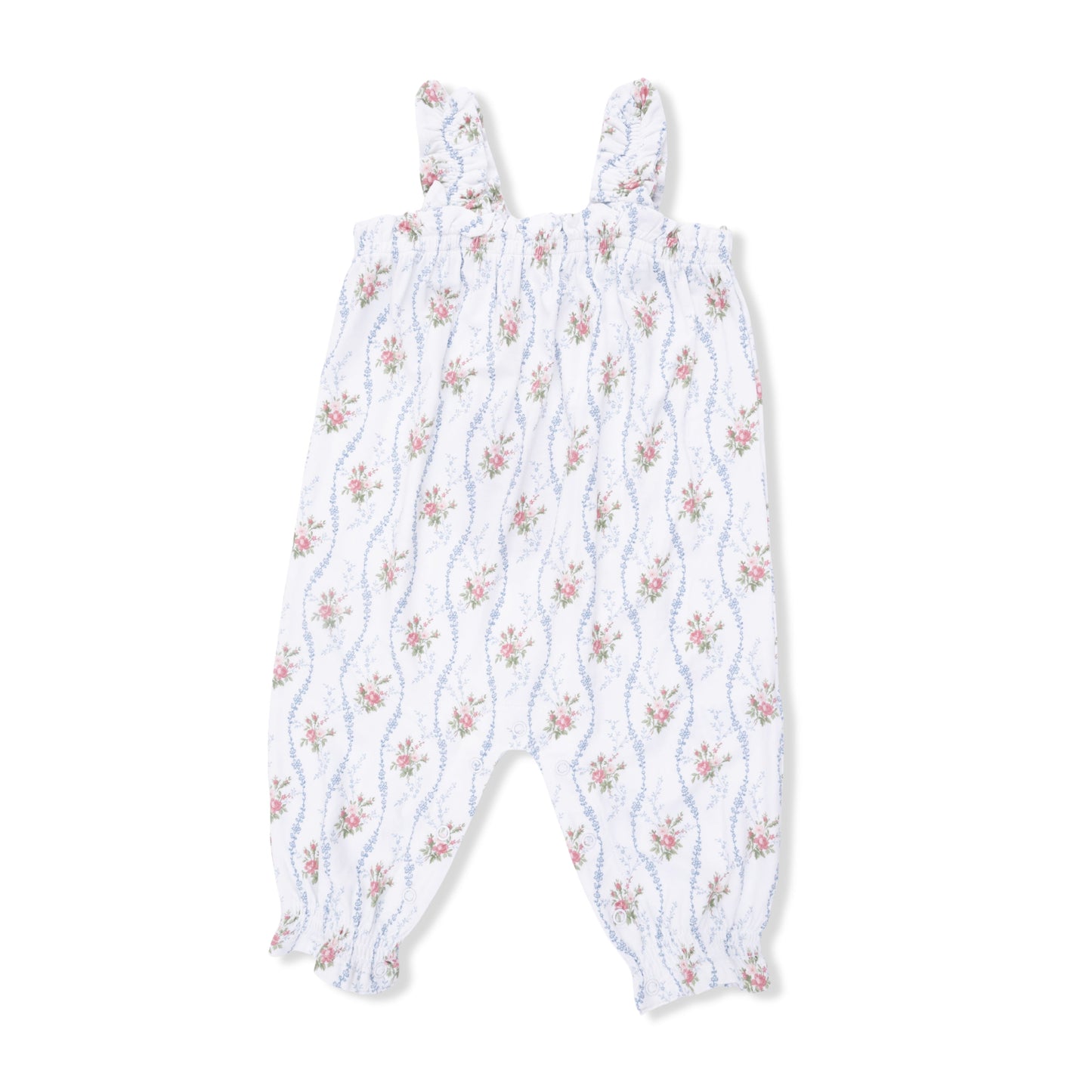 Heirloom Rose Stripe - Ruffly Strap Overall