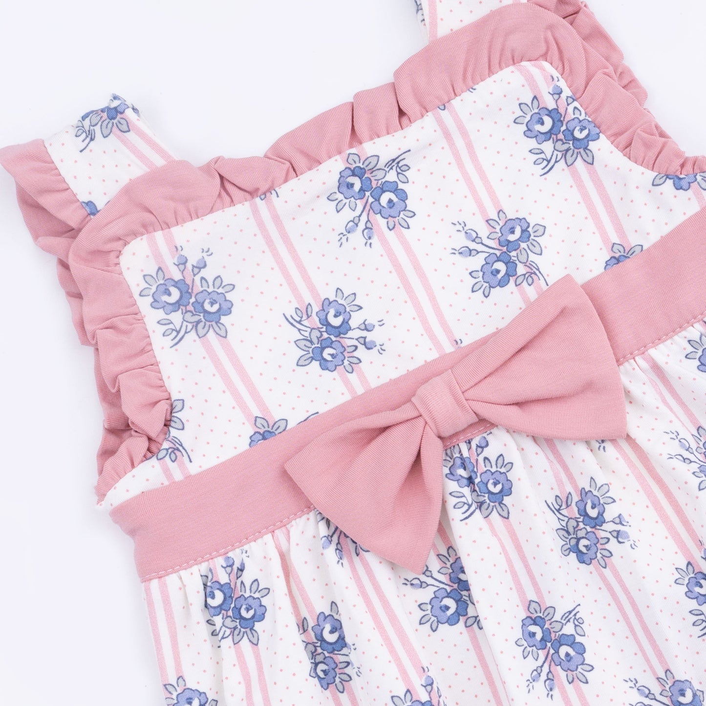 Stripe Dot Roses - Bow Playsuit