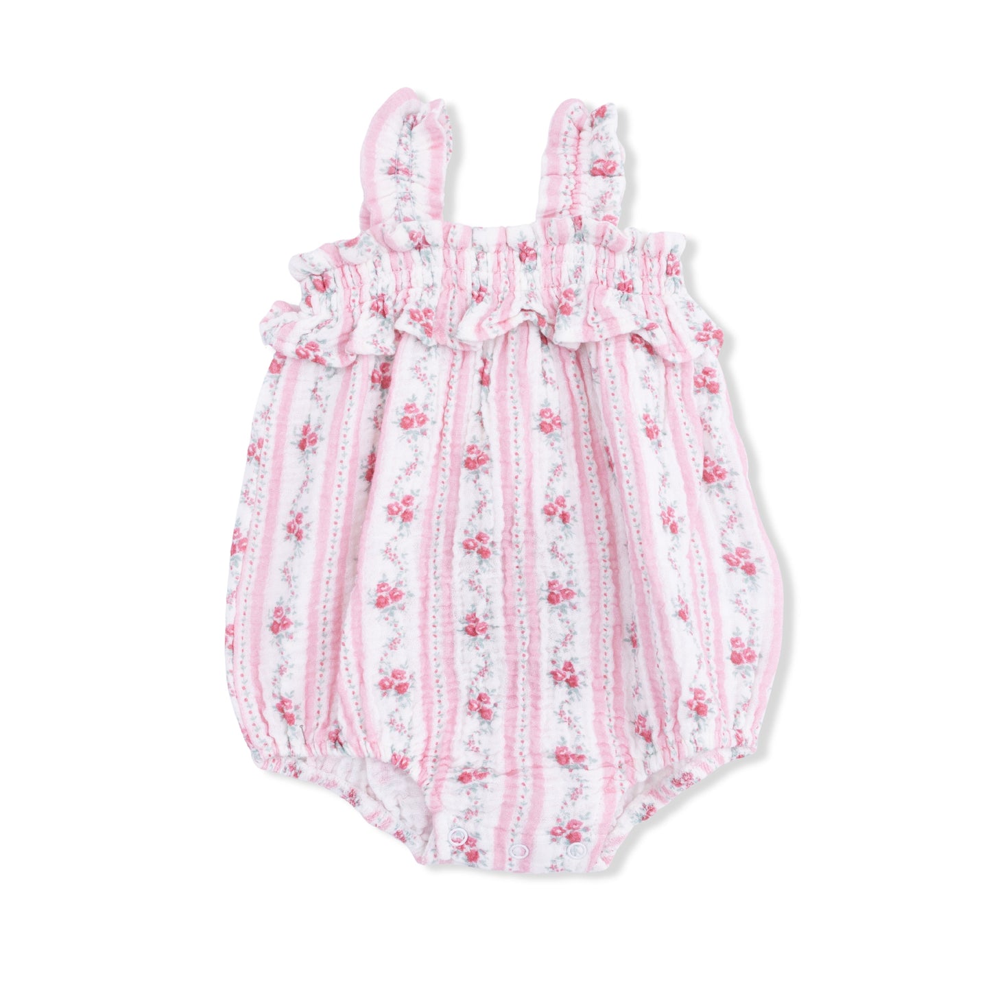 Winding Roses Stripe - Ruffly Strap Bubble