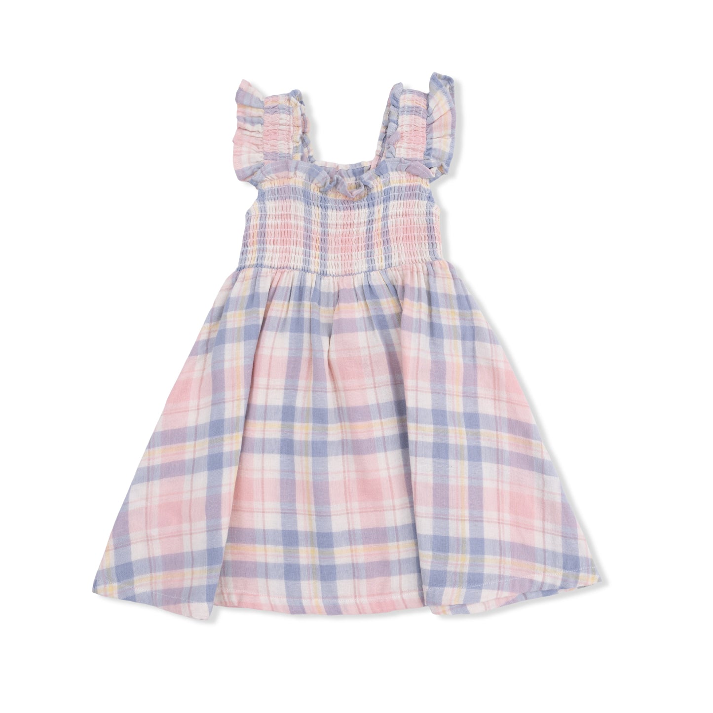 Dusty Plaid - Smocked Sundress with Bloomer