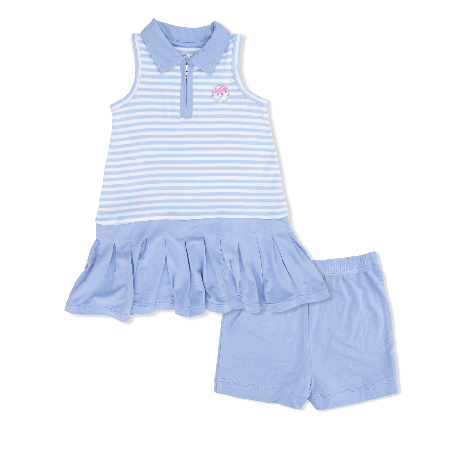 Striped Golf - Polo Tennis Dress with Cartwheel Short