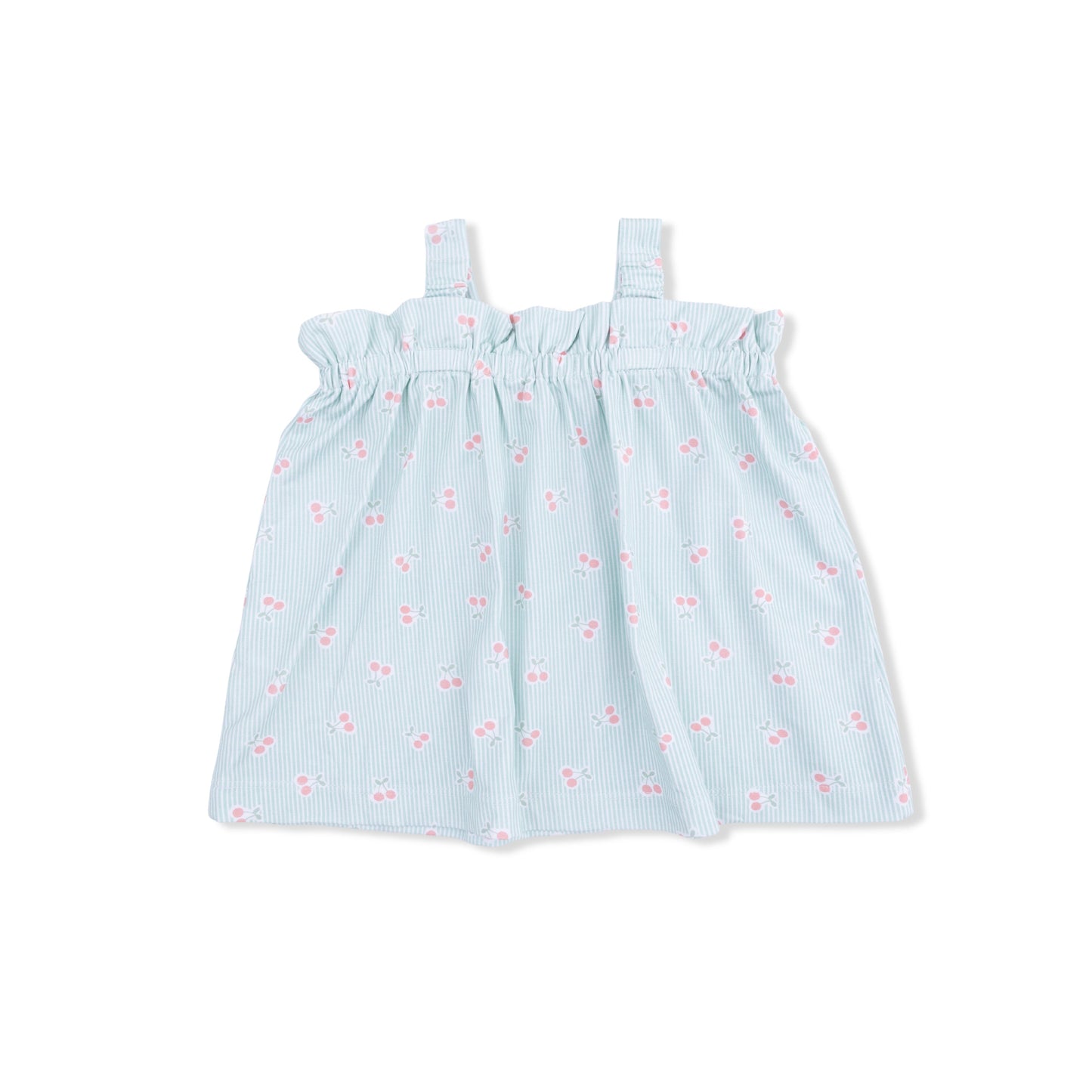 Tiny Cherry Stripe - Top with Bows and Ruffle Leg Bloomer