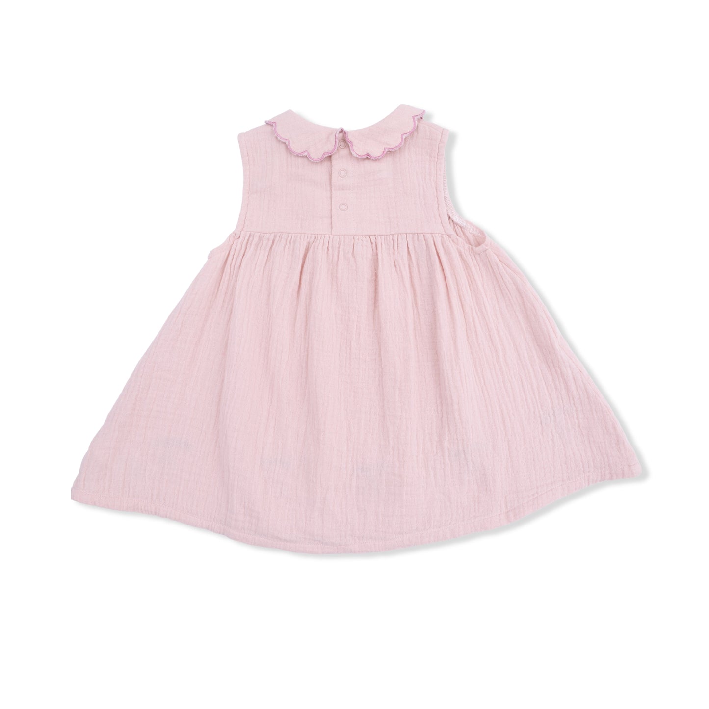 Solid Muslin Lotus - Petal Collar Dress Set