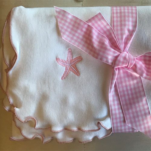 Lettuce Leaf Edge Receiving Blanket - No Ribbon