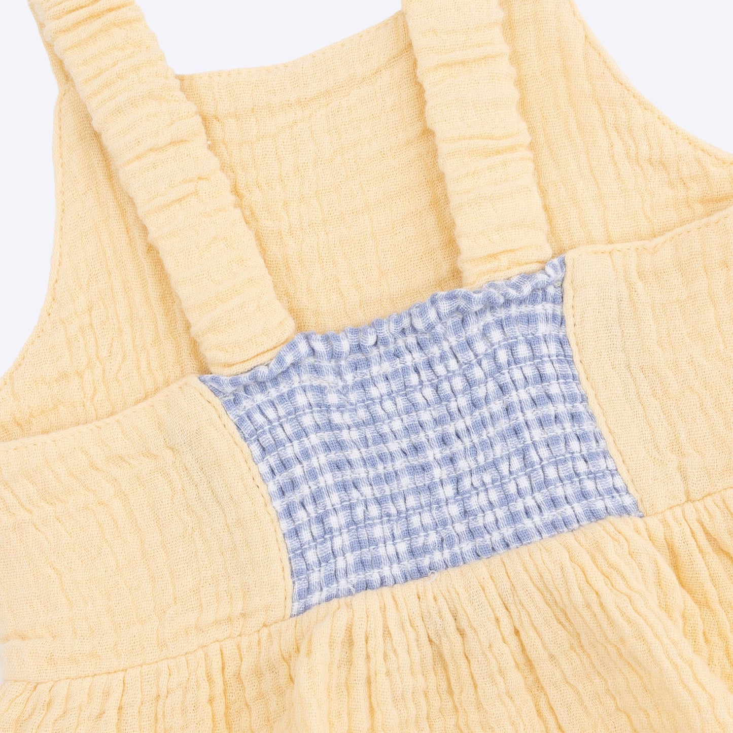 Micro Gingham Blue Blizzard - Peplum Tank with Wide Leg Pant