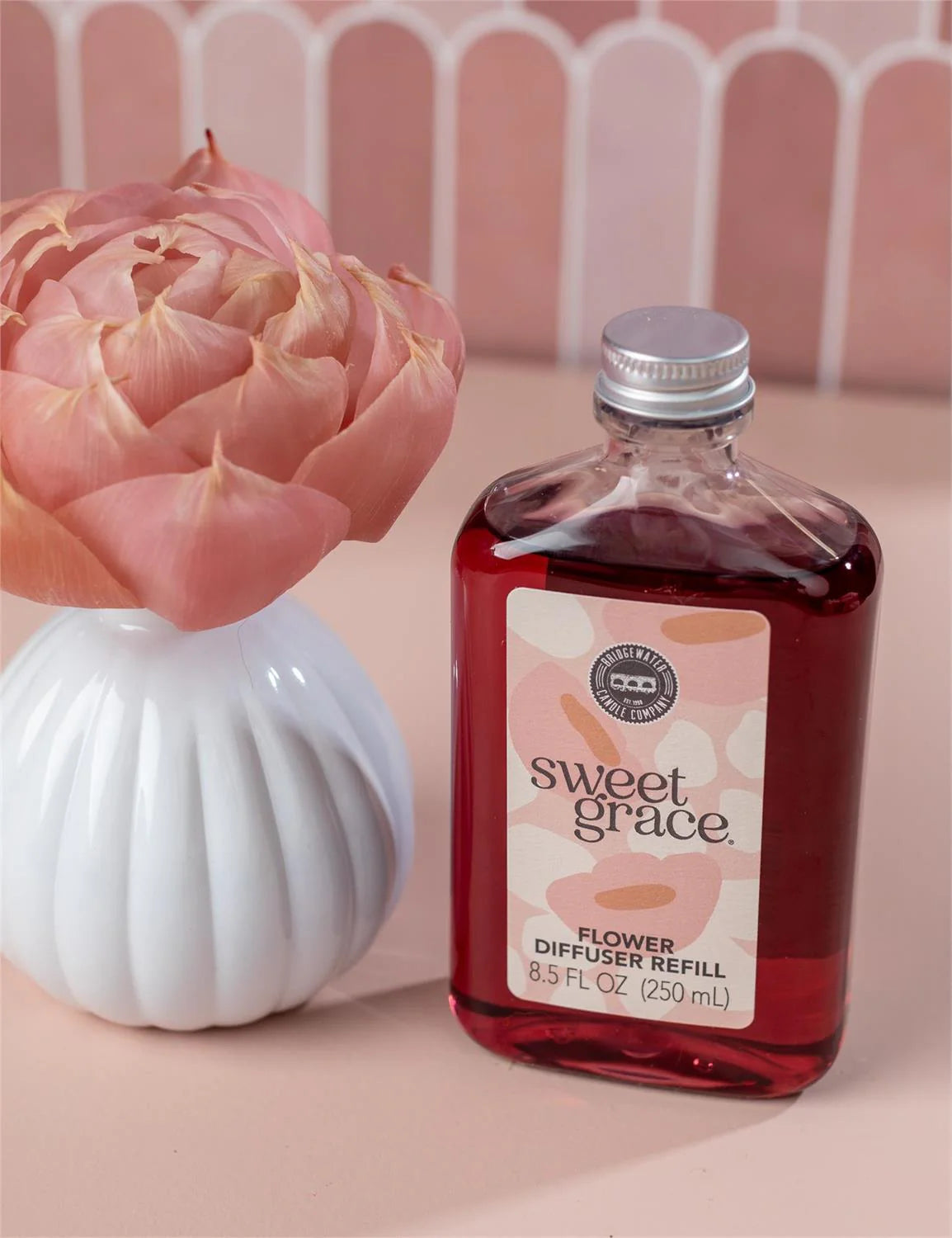 Bridgewater Sweet Grace Flower Diffuser 8 oz – Pink Blooming Home Fragrance