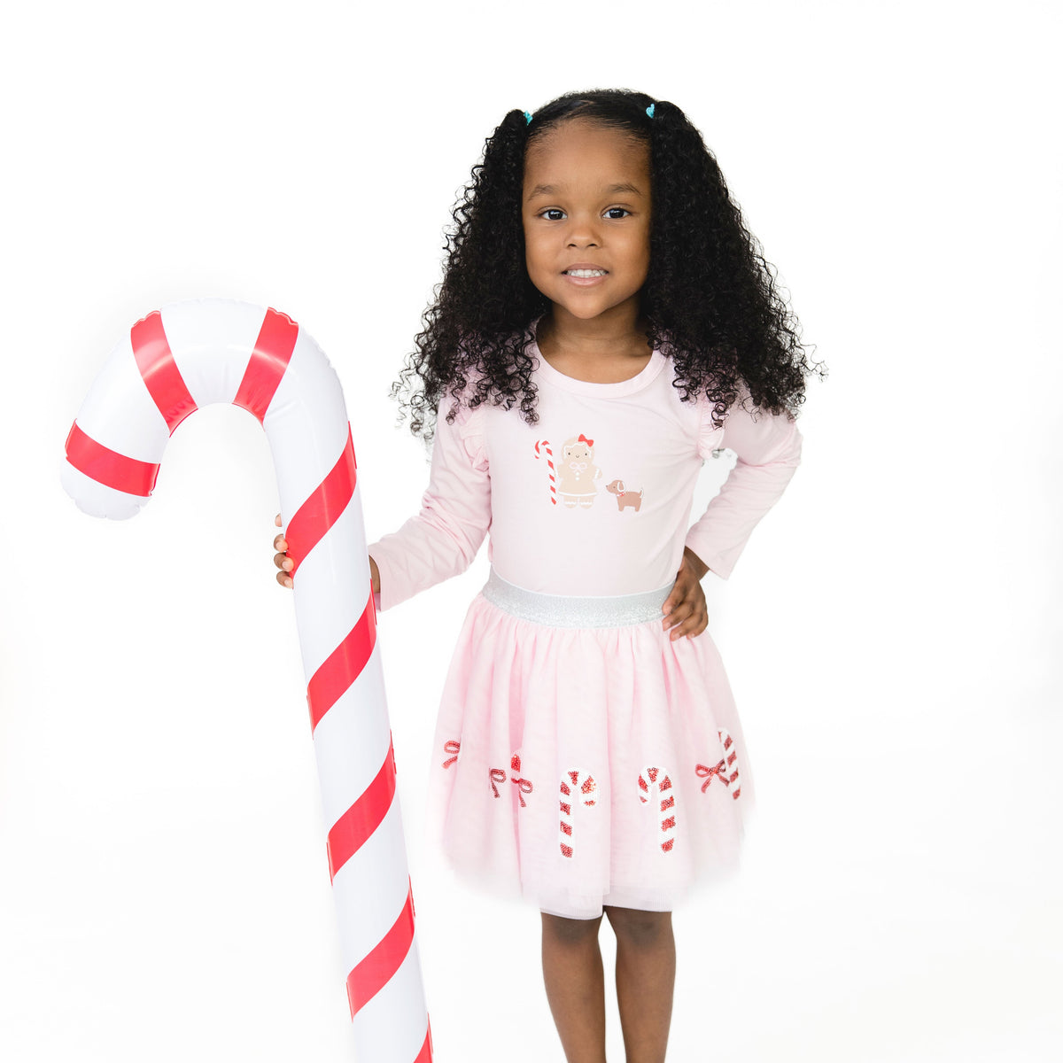Candy Canes - Long Sleeve Ruffle Tee