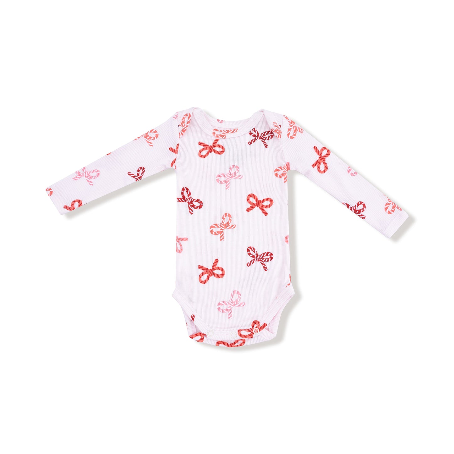 Candy Cane Bows - Lap Shoulder Bodysuit