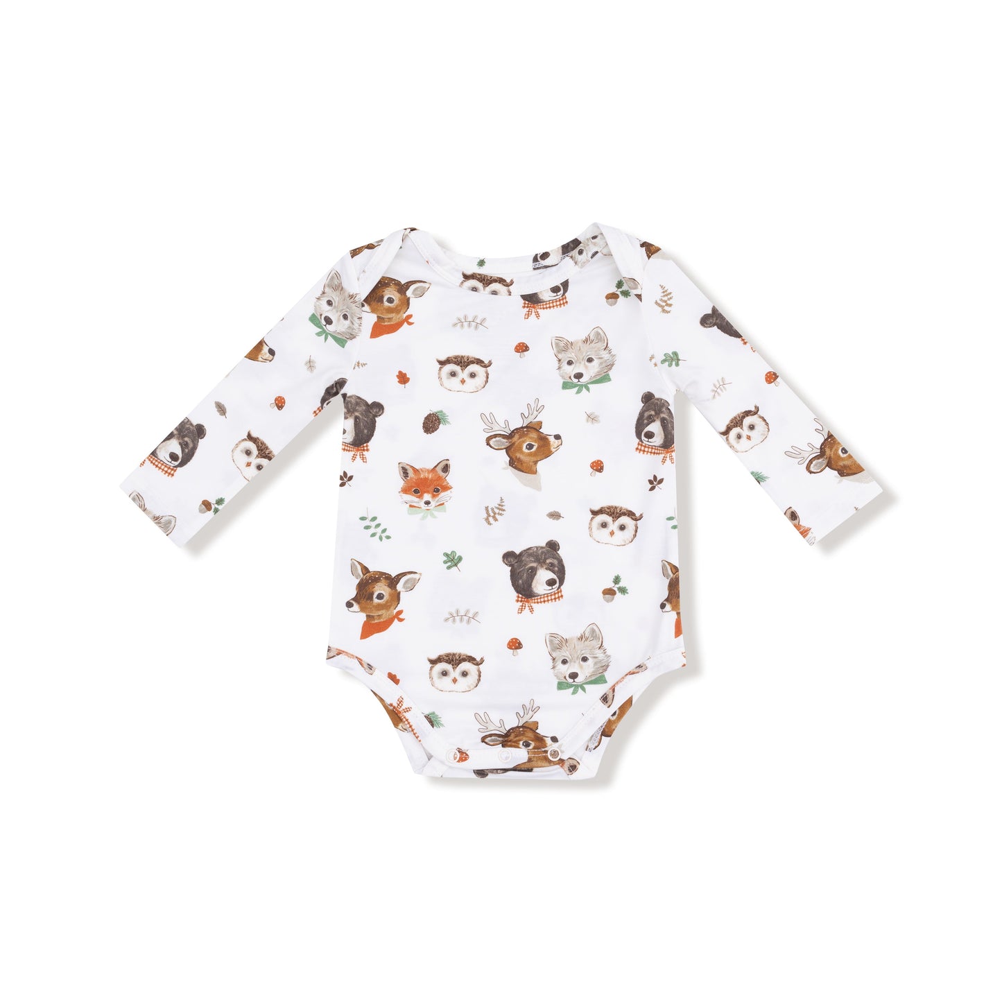 Woodland Animal Faces - Lap Shoulder Bodysuit