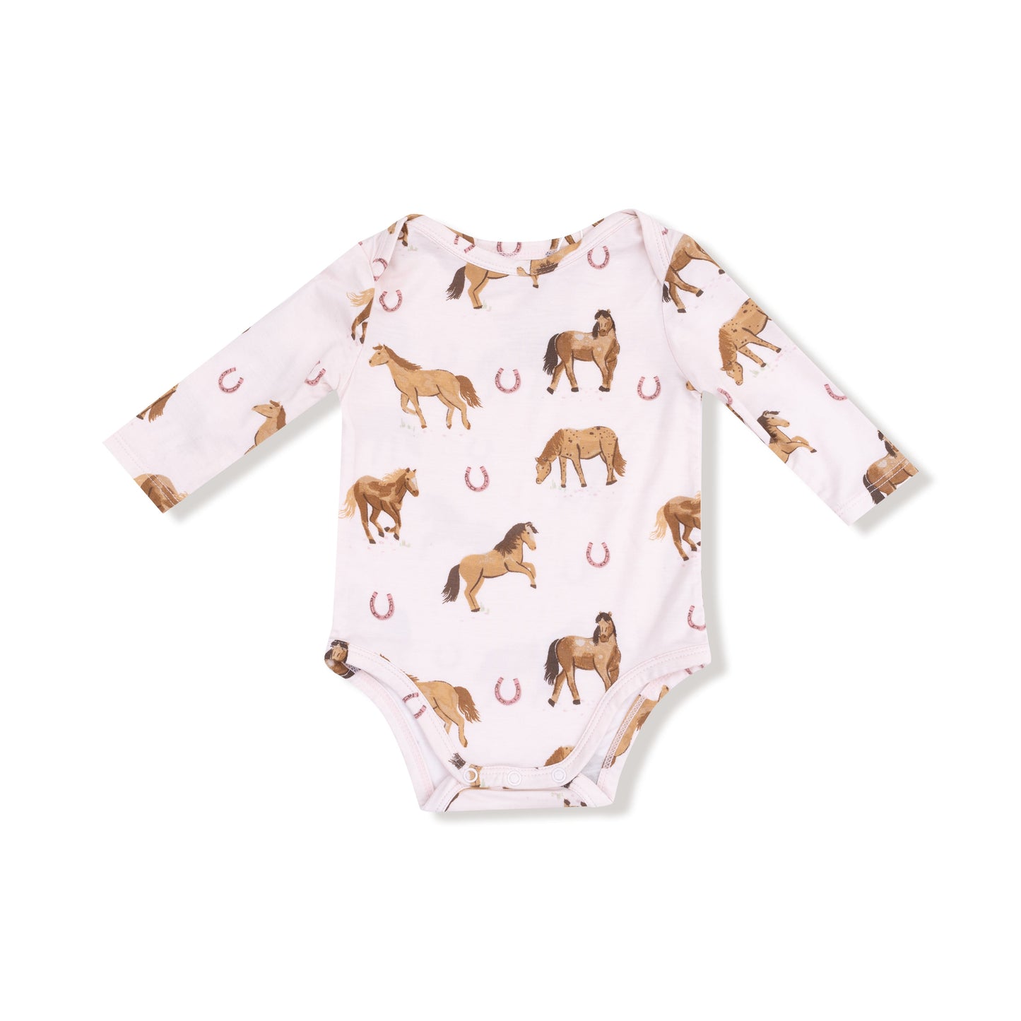 Horses - Pink - Lap Shoulder Bodysuit