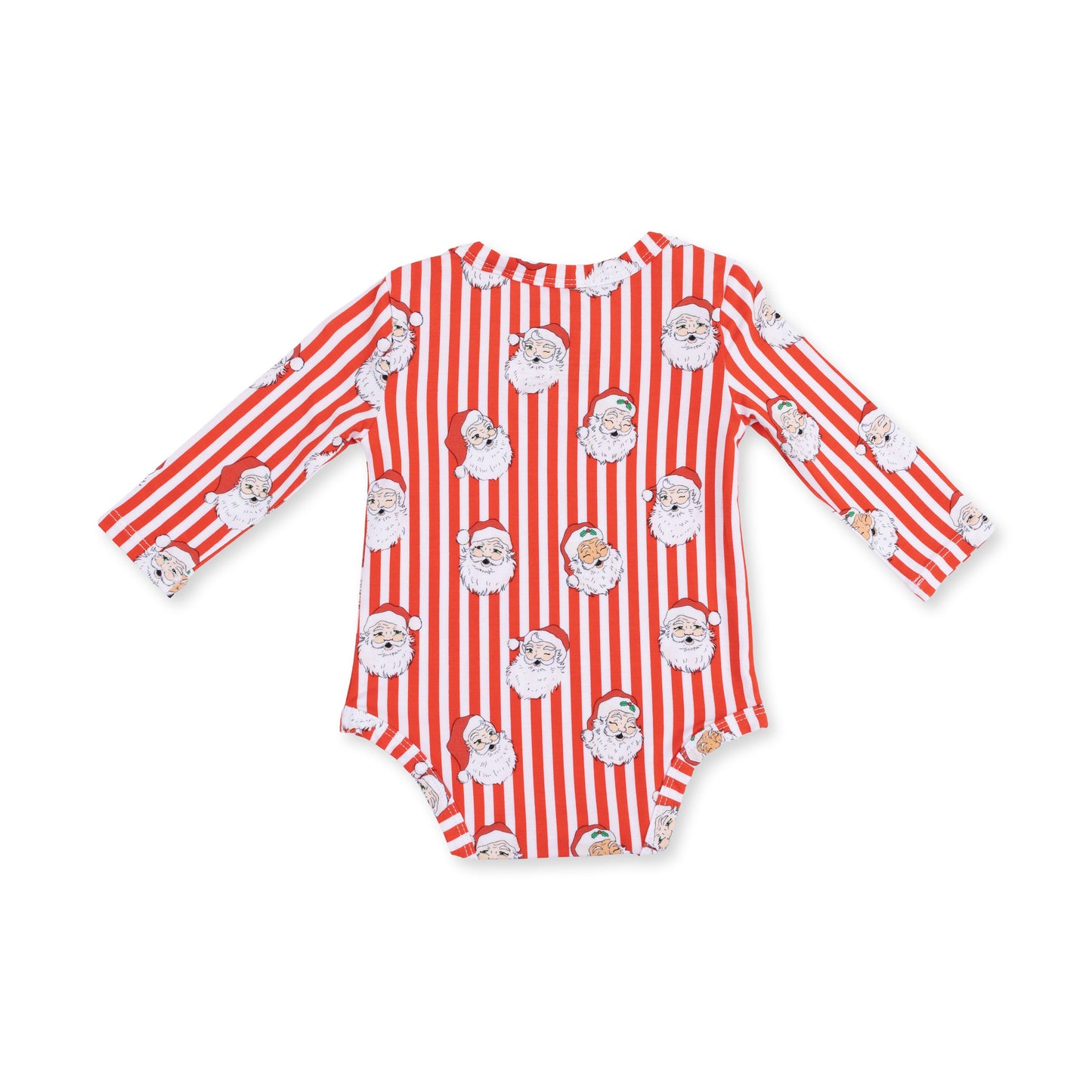 Vintage Santa Stripe - Long Sleeve Bodysuit