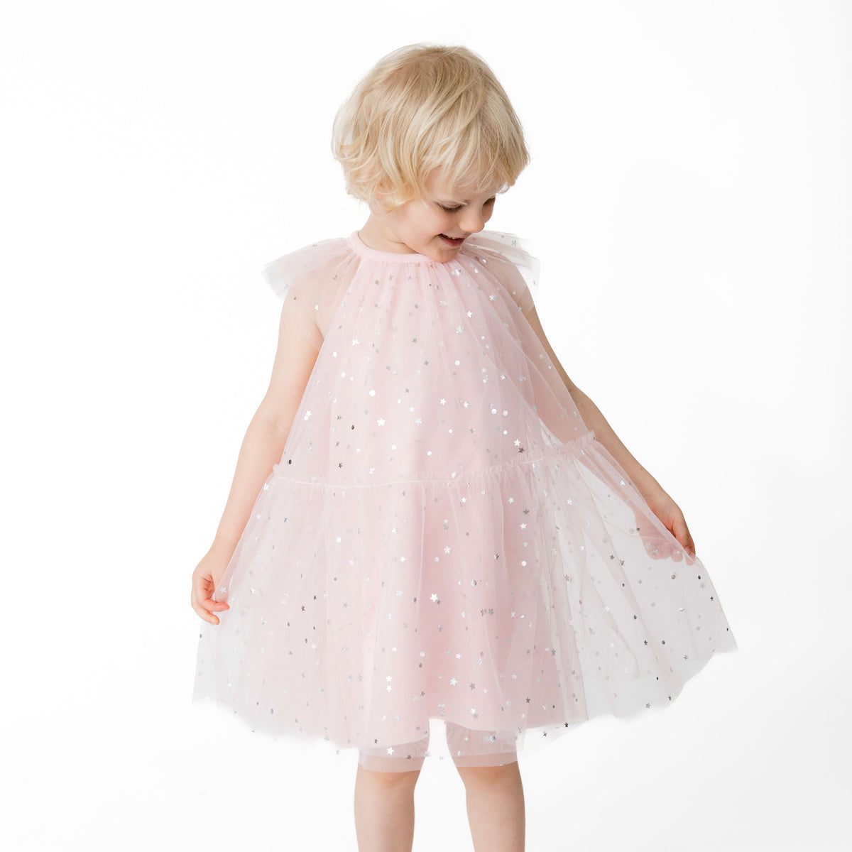 Soft Pink - Velour - Tulle Dress