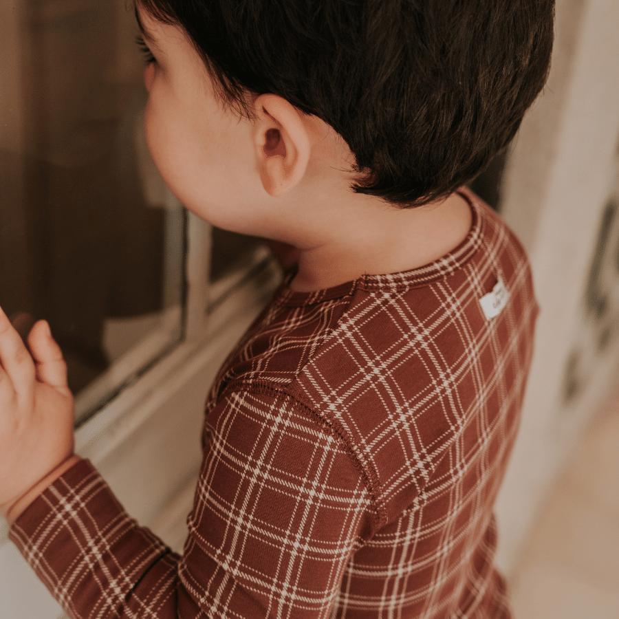 The Printed Long Sleeve Tee -  Rustic Check