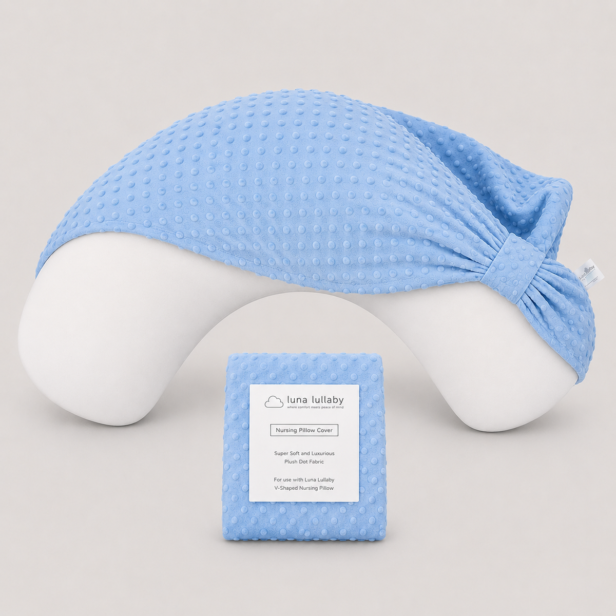 Baby Blue Dot Nursing Pillow Cover | Luna Lullaby
