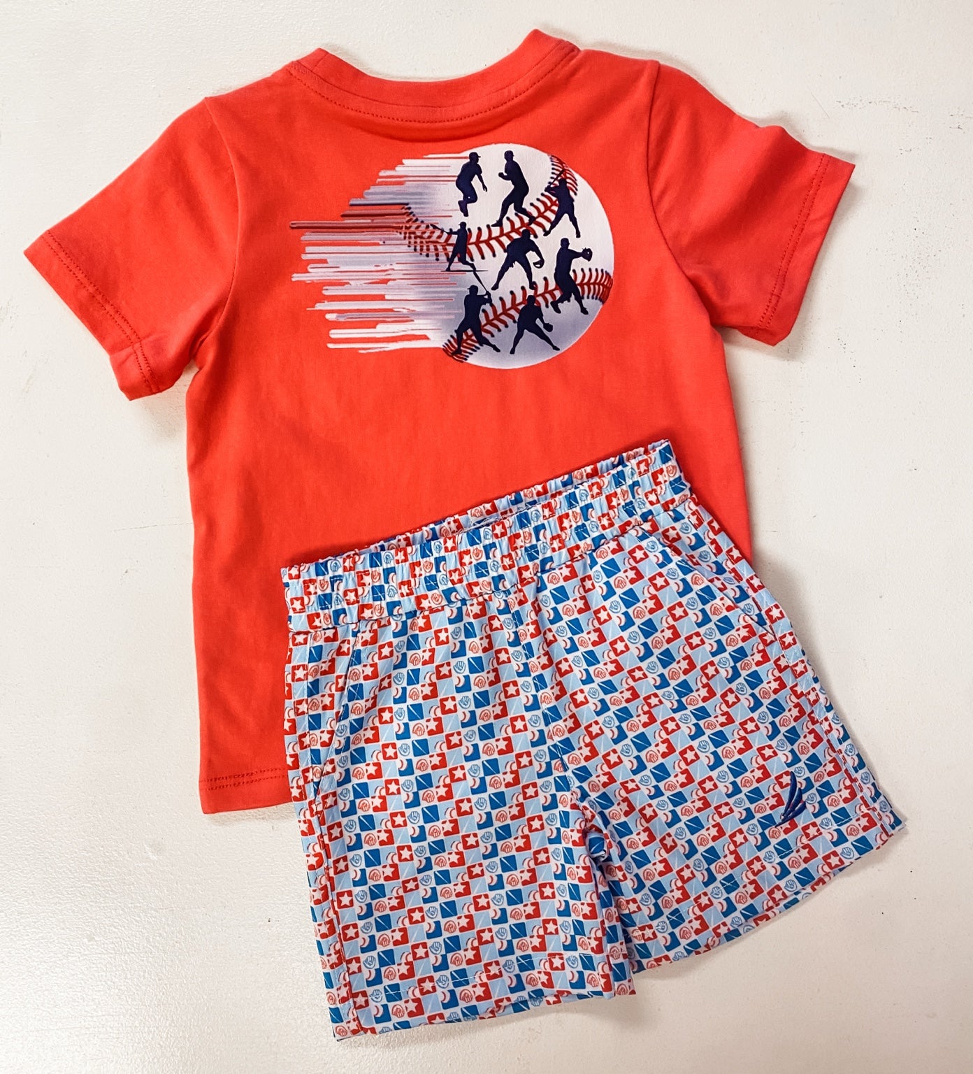 Boys Red Baseball Pima Cotton Tee