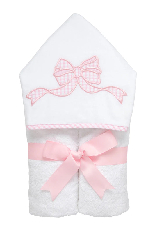 Girls Pink Bow Hooded Towel – Everykid Cotton Bath & Beach Towel | The Prissy Pelican Boutique Bossier City LA
