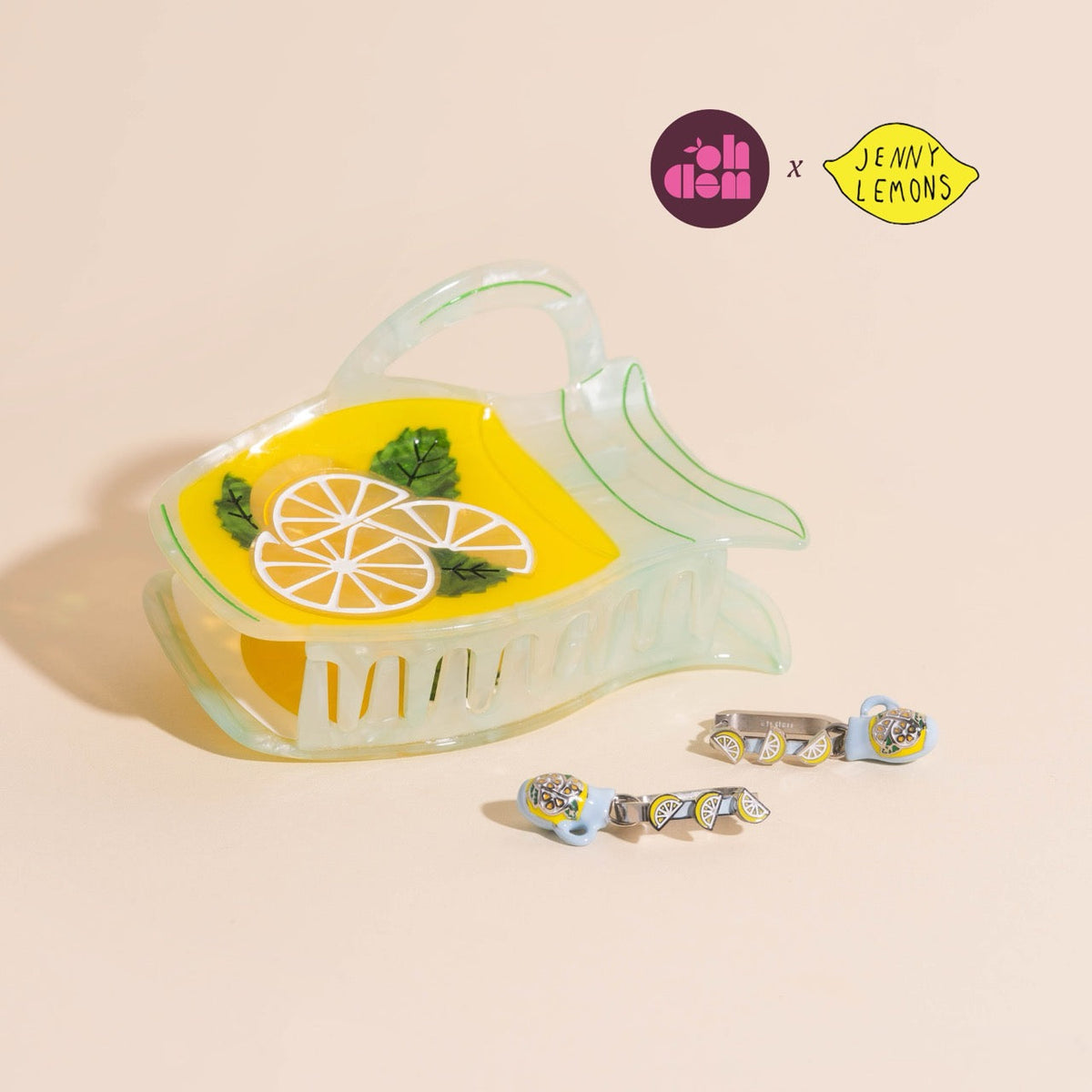 Lemon Slice 3D Huggie Hoop Earrings