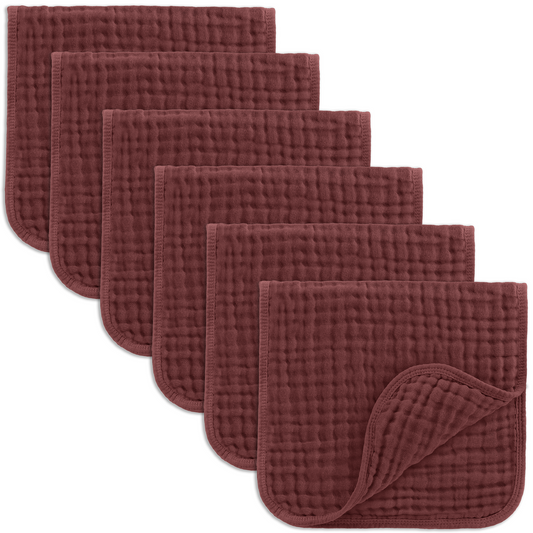 Muslin Burp Cloths  in Wine