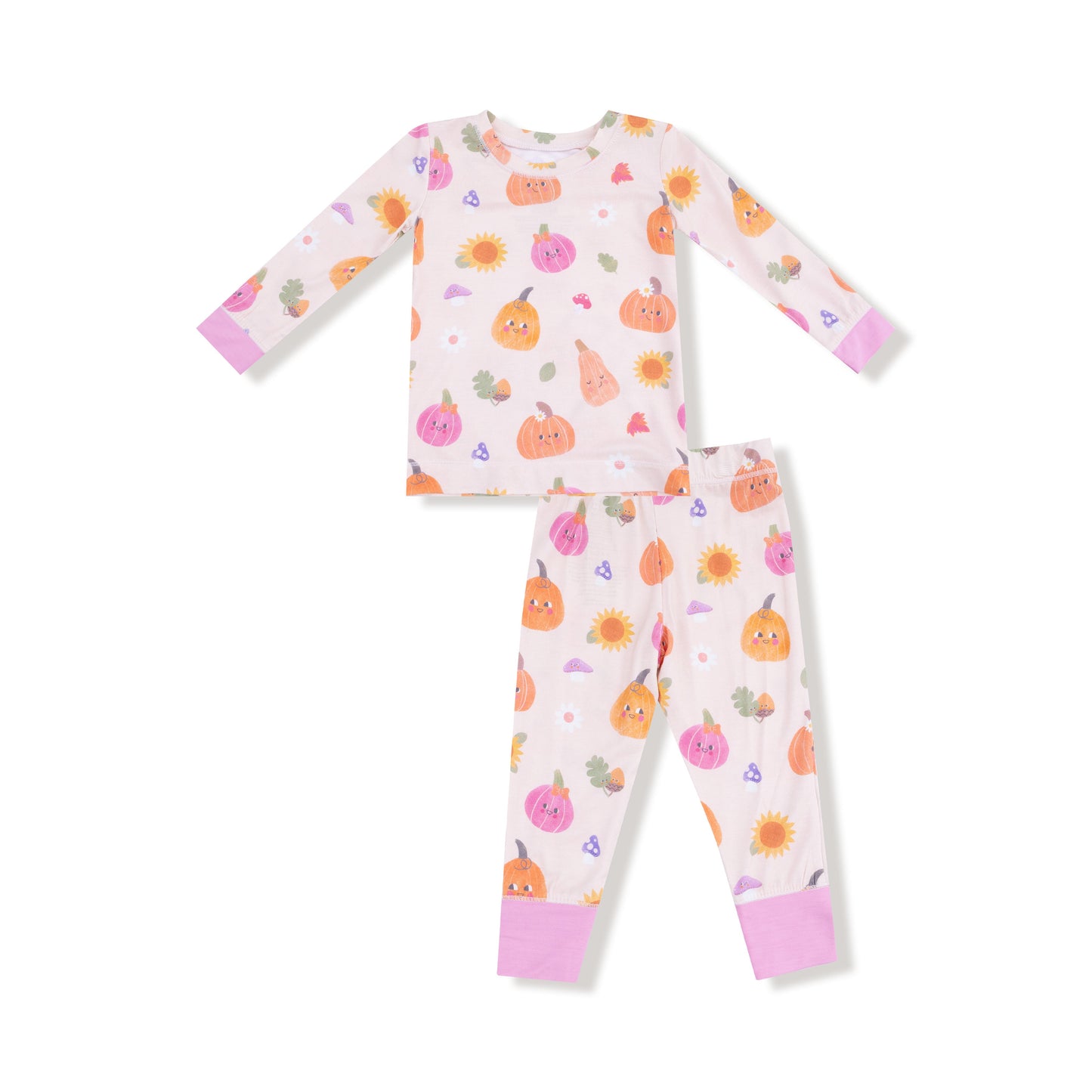 Autumn Pumpkins - Pink - Long Sleeve Loungewear Set