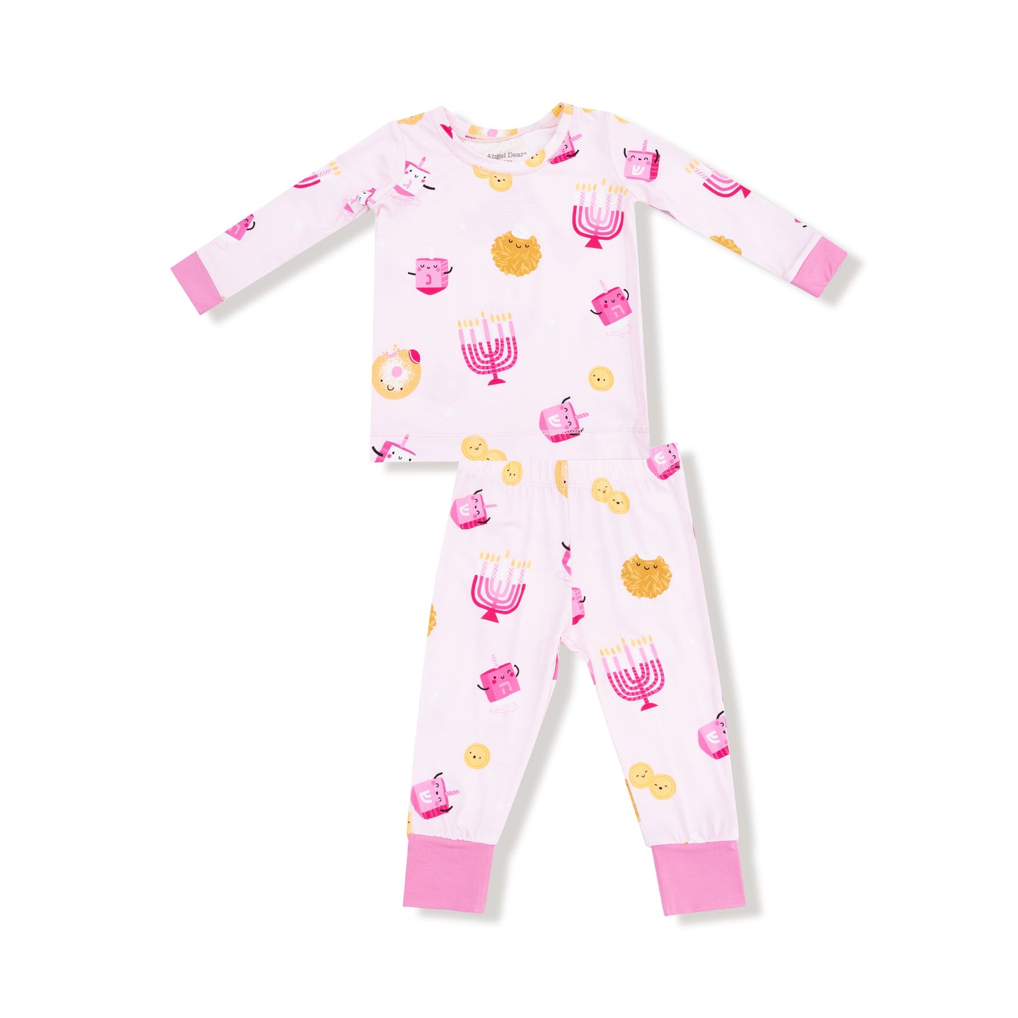Hanukkah - Pink - Long Sleeve Loungewear Set