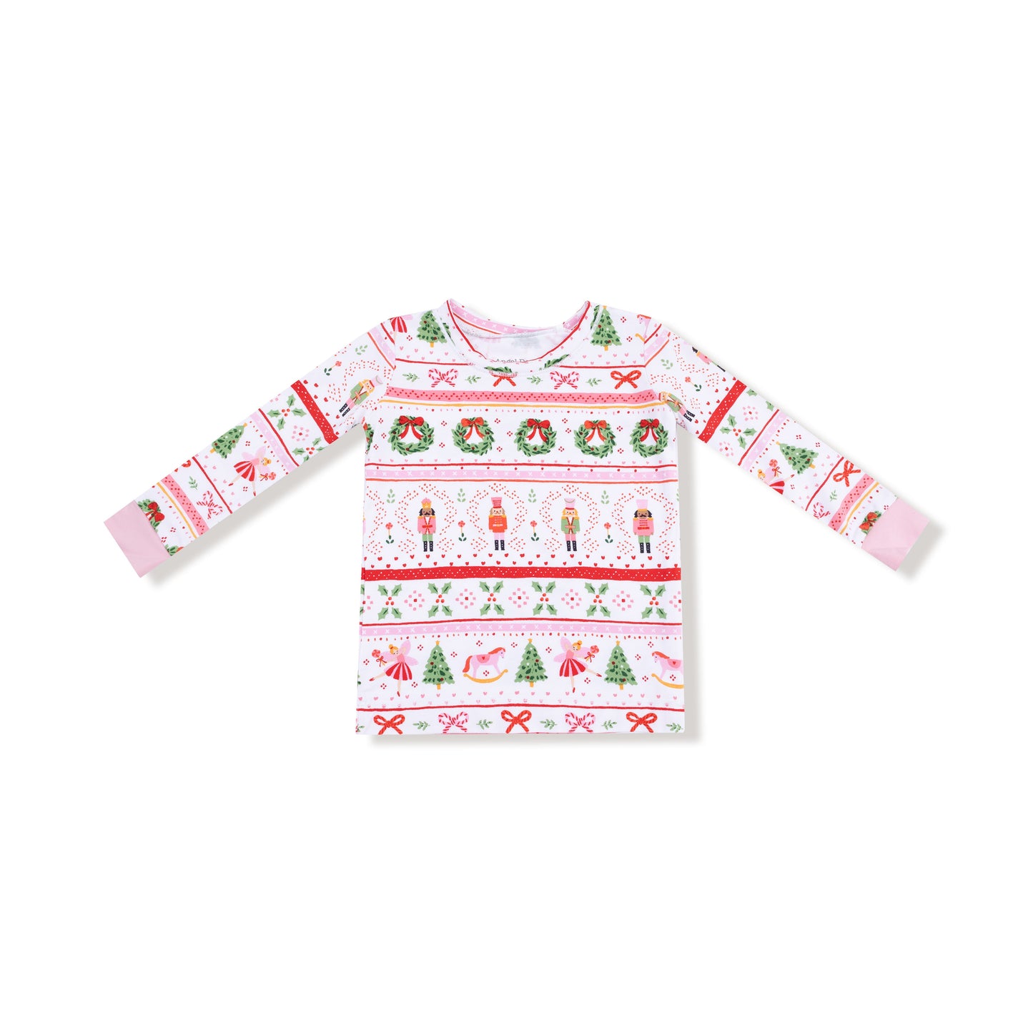 Sugar Plum Fairy - Nutcracker Fair Isle - Pink - Long Sleeve Loungewear Set