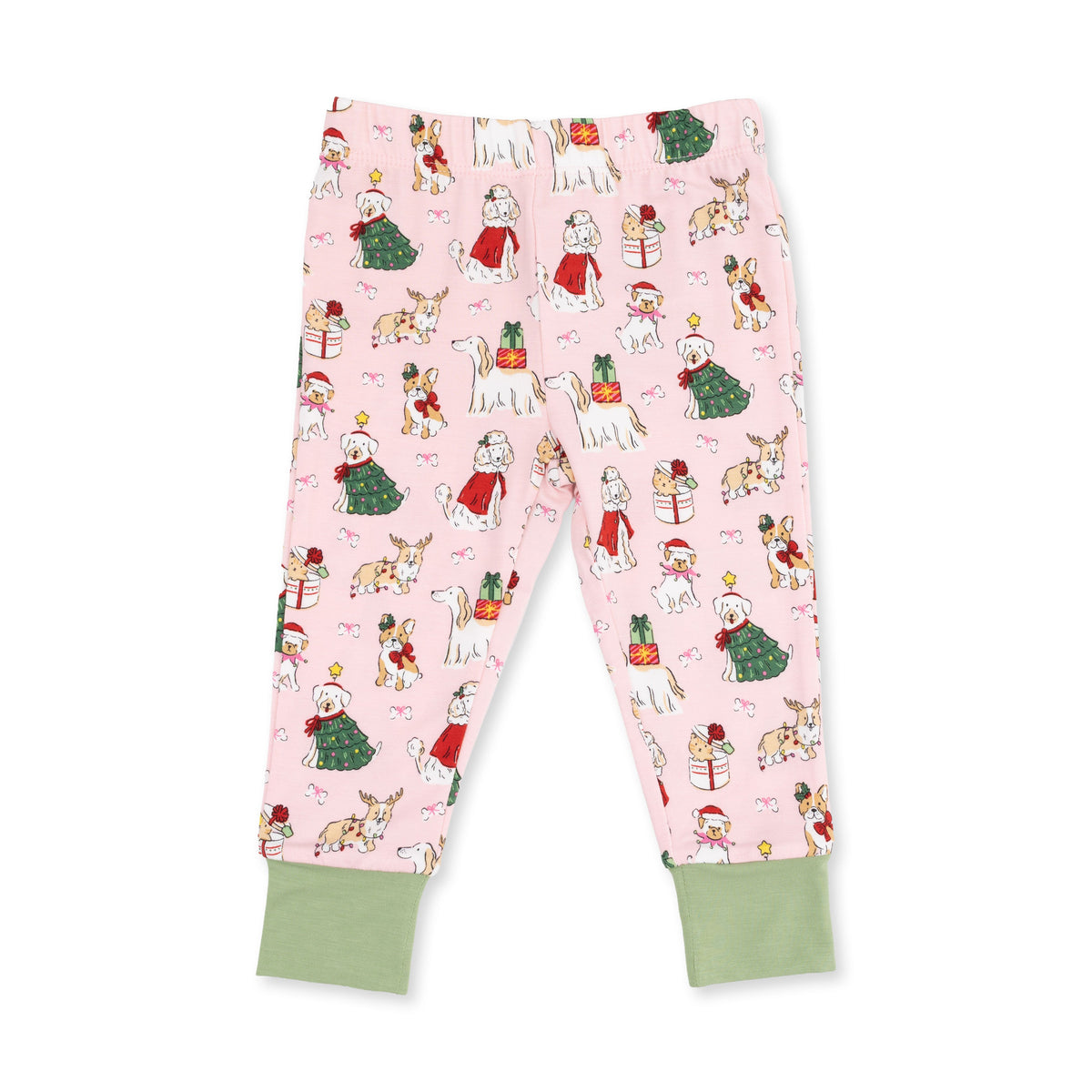 Christmas Dogs Pink - Bamboo - Long Sleeve Loungewear Set