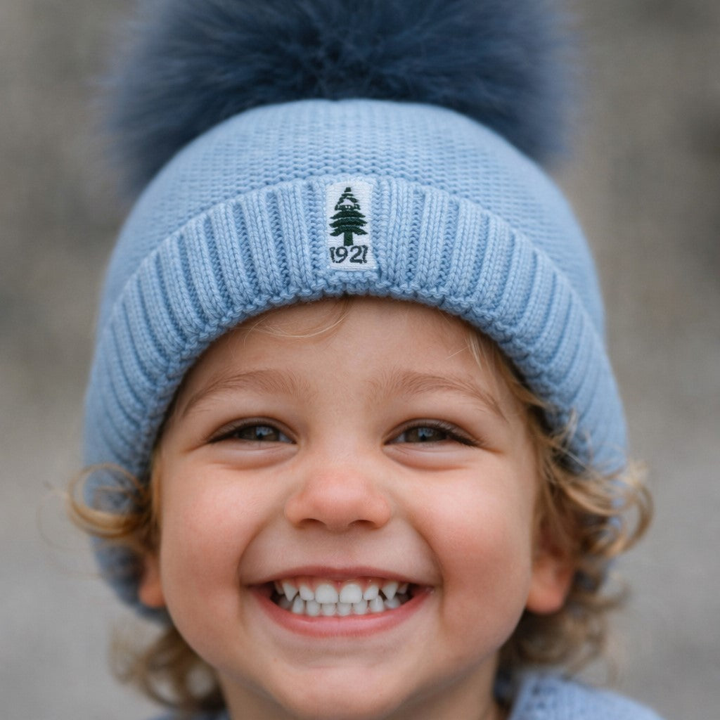 Faux Fur Pompom Knit Hat