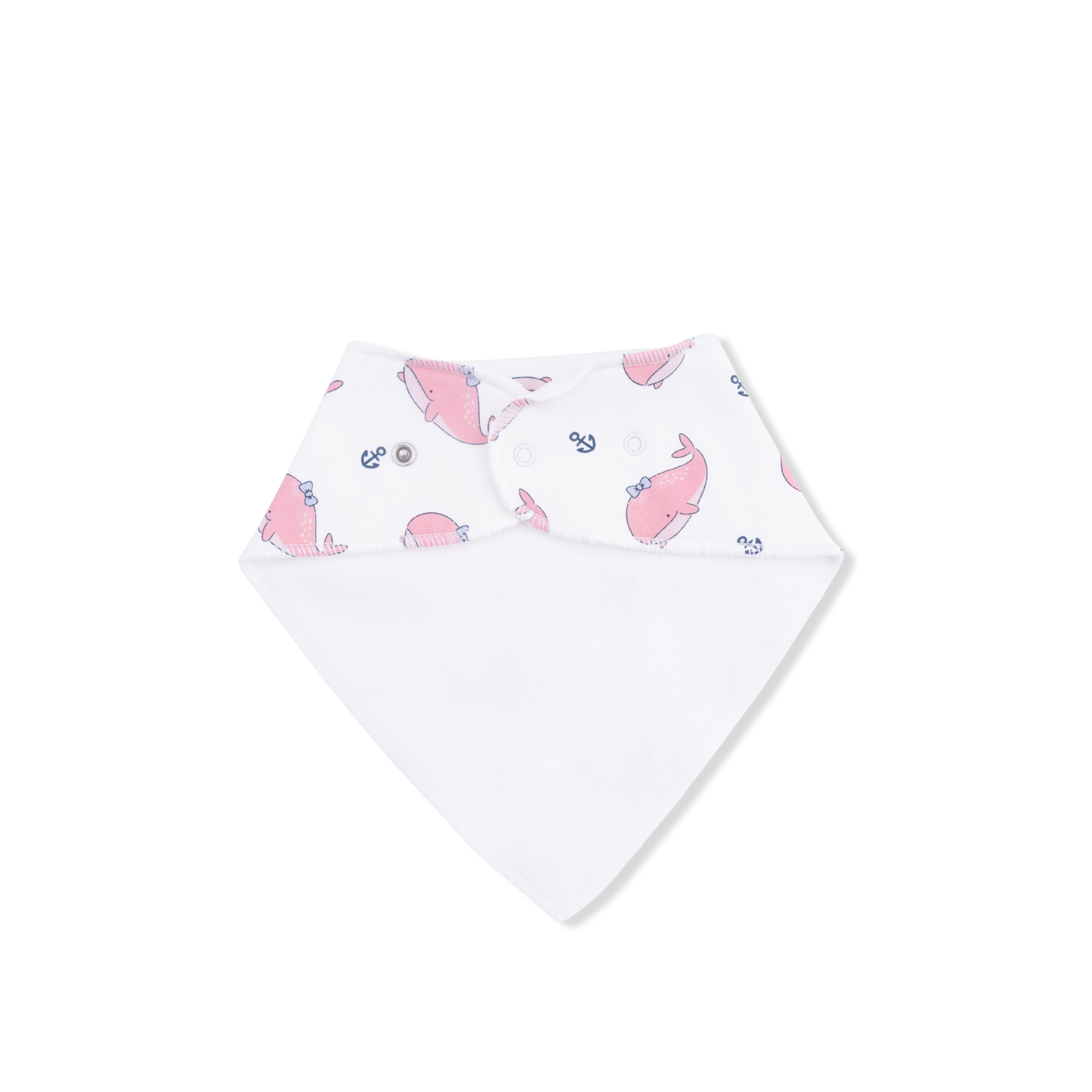 Bubbly Whale with Bow  Pink - Bandana Bib